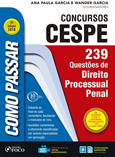 Capa do livro: Como passar em concursos CESPE: direito processual penal: 239 questões de direito processual penal - Ler Online pdf